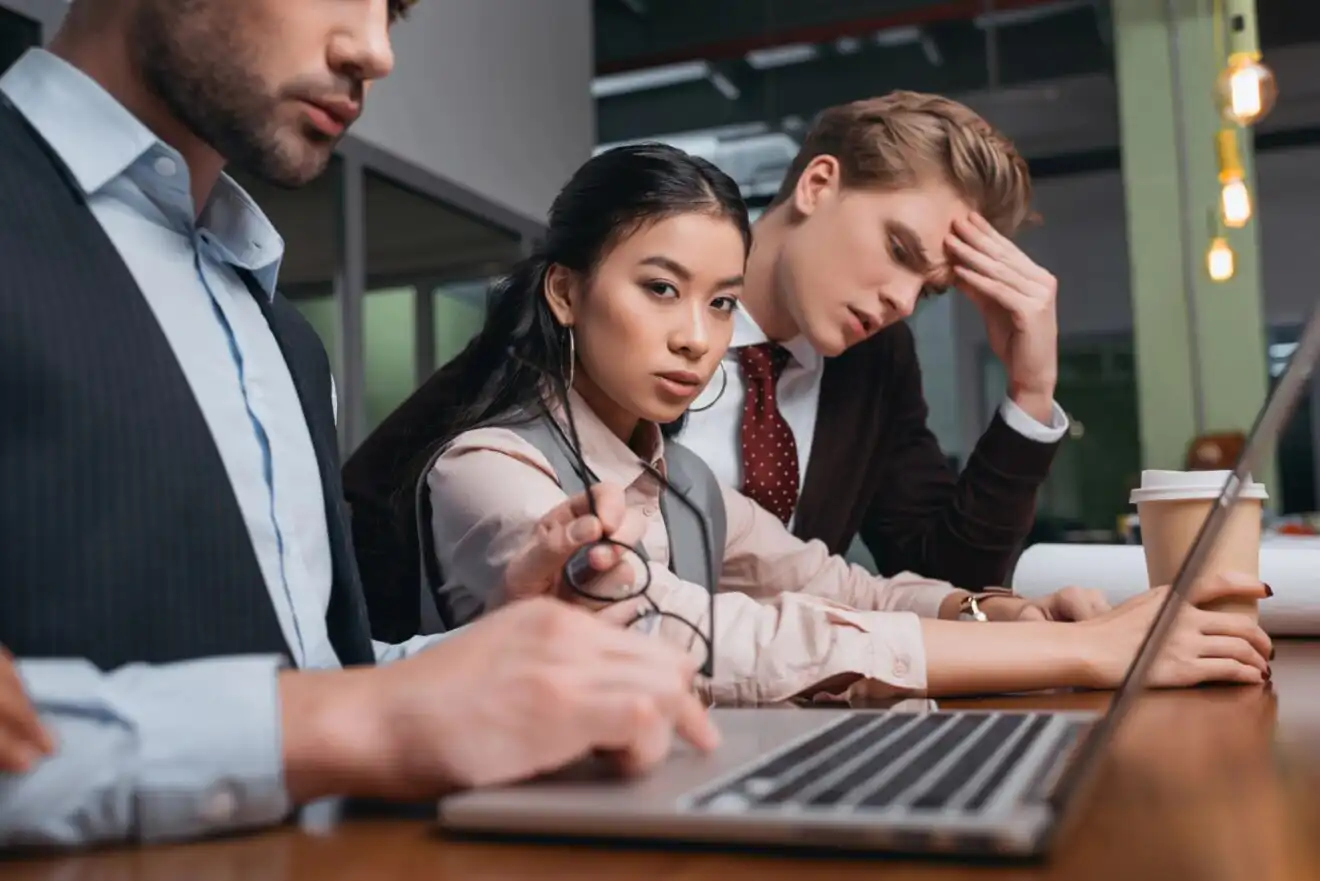 People looking worried in a business environment