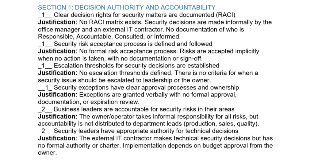 Chapter 7 Security Governance Maturity Assessment Demo