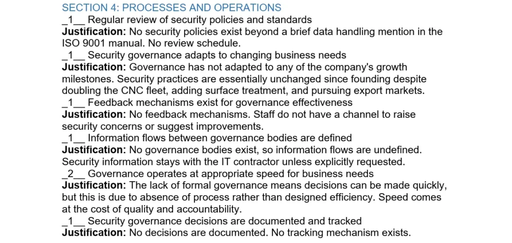 Chapter 7 Security Governance Maturity Assessment Demo