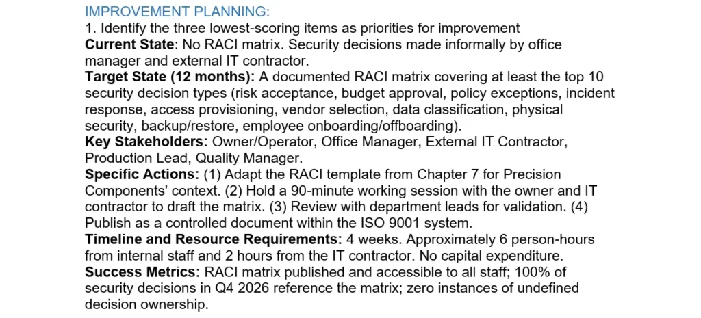 Chapter 7 Security Governance Maturity Assessment Demo