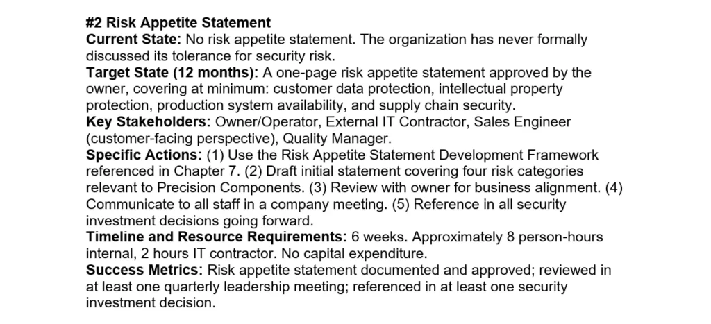 Chapter 7 Security Governance Maturity Assessment Demo