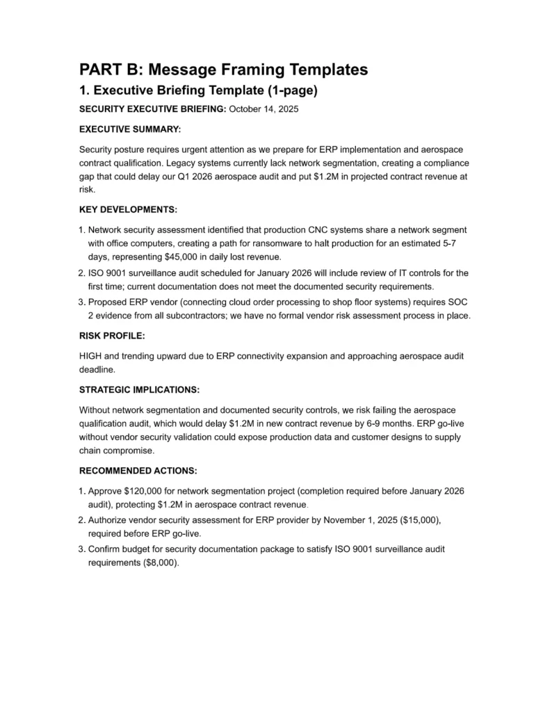 DEMO EXCERPT Executive Briefing Template