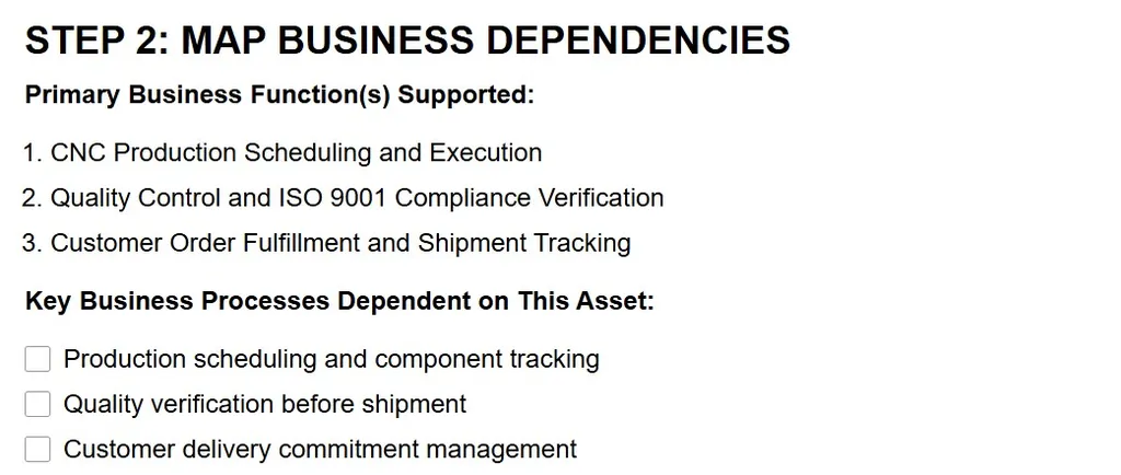 Step 2 vulnerability to business impact