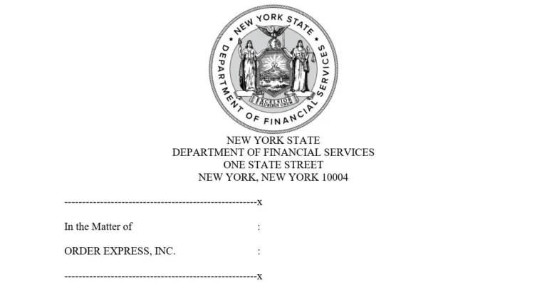 NYSDFS Enforcement Actions August 3, 2026 Consent Order Issues to Order Express, Inc.